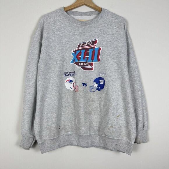 Fruit of the Loom Other - 2008 Super Bowl XLII Sweatshirt Patriots vs Giants NFL